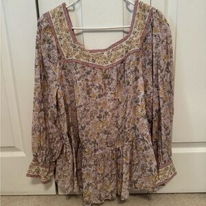 American Eagle Long Sleeve Floral Blouse